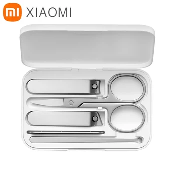 Xiaomi MIJIA קוצץ ציפורניים להגדיר 5Pcs פלדת אל-מניקור פדיקור קוצץ ציפורניים קאטר פצירה האוזן לבחור מקצועי היופי כלים